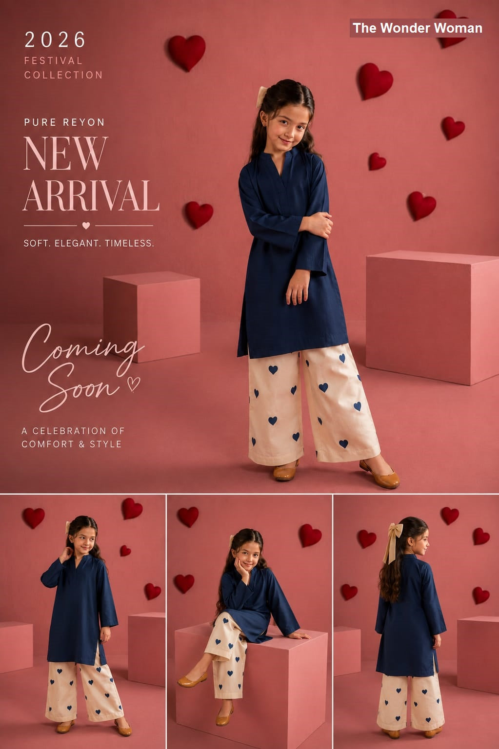 New Colour K-2001 The Wonder Woman Rayon Girls Kurti Pant Exporter Gujarat