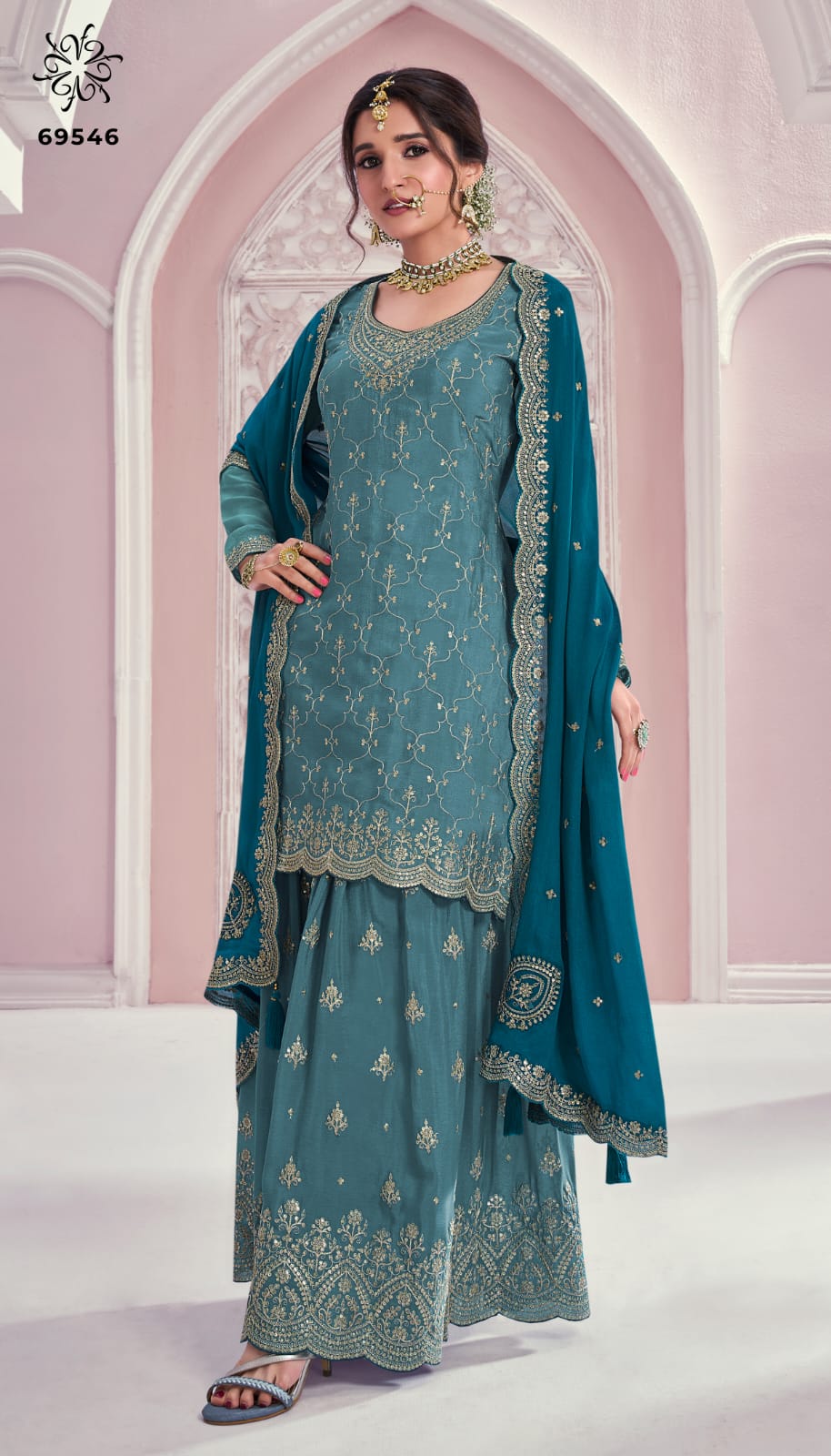 New Colour Rangrasiya Hit List Vinay Fashion Llp Chinnon Sharara Style Suits Supplier