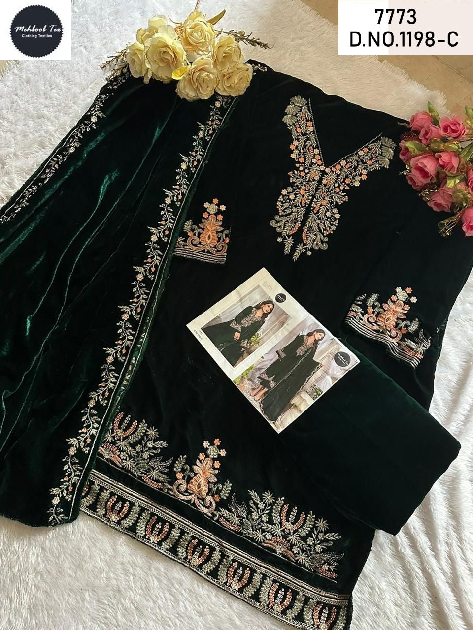 New Colours 1198 Mehboob Tex Velvet Suits Supplier