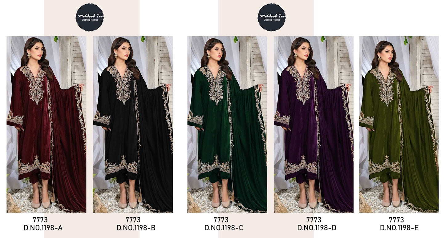 New Colours 1198 Mehboob Tex Velvet Suits Supplier