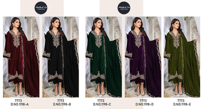 New Colours 1198 Mehboob Tex Velvet Suits Supplier