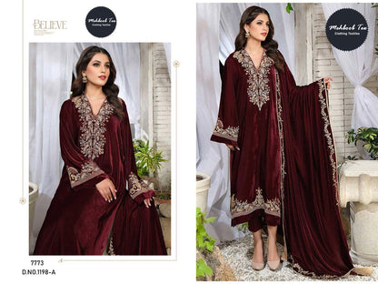 New Colours 1198 Mehboob Tex Velvet Suits Supplier