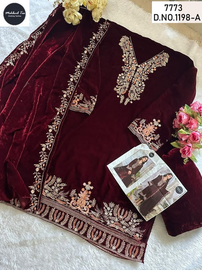 New Colours 1198 Mehboob Tex Velvet Suits Supplier
