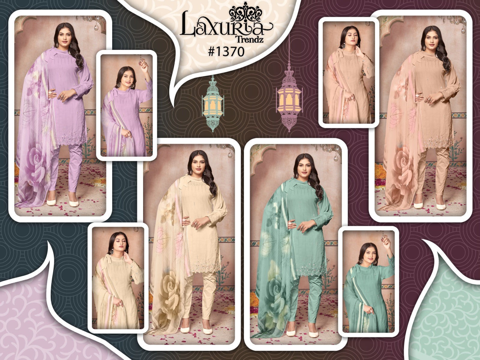 New Colours 1370 Laxuria Trendz Fox Georgette Pakistani Readymade Suits Supplier Ahmedabad