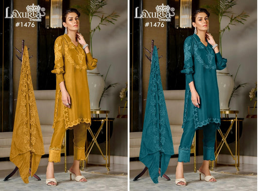 New Colours 1476 Laxuria Trendz Viscose Pakistani Readymade Suits Supplier Ahmedabad