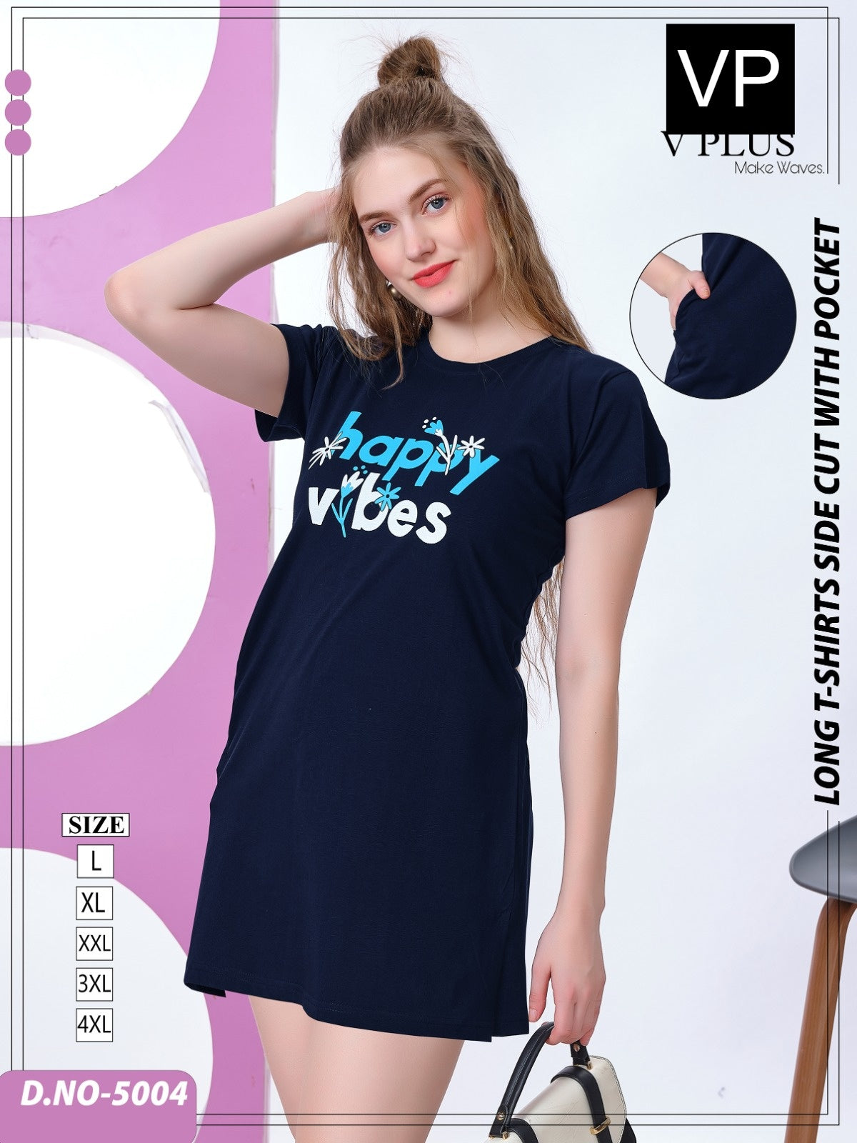 New Colours 5004 Vp Cotton Women Long Tshirt Wholesale Price
