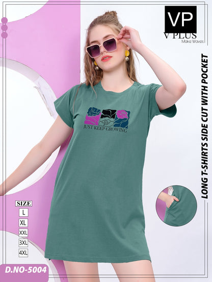 New Colours 5004 Vp Cotton Women Long Tshirt Wholesale Price