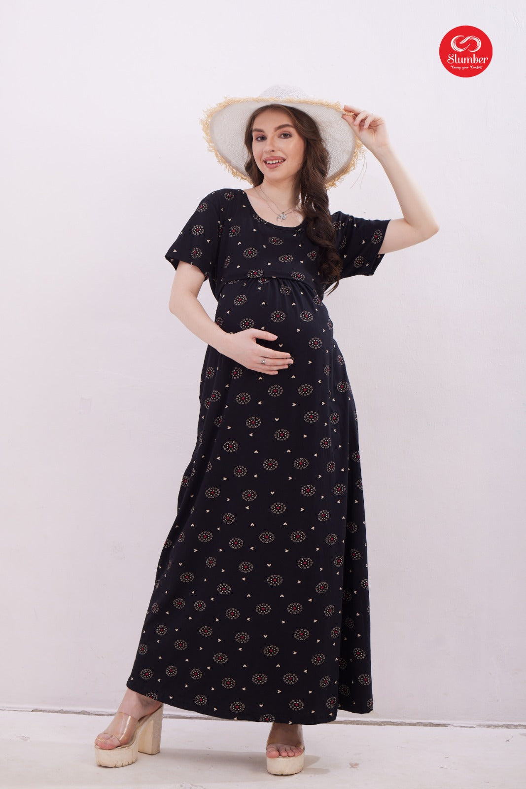 New Colours Gm009 Slumber Cotton Feeding Night Gown Supplier India