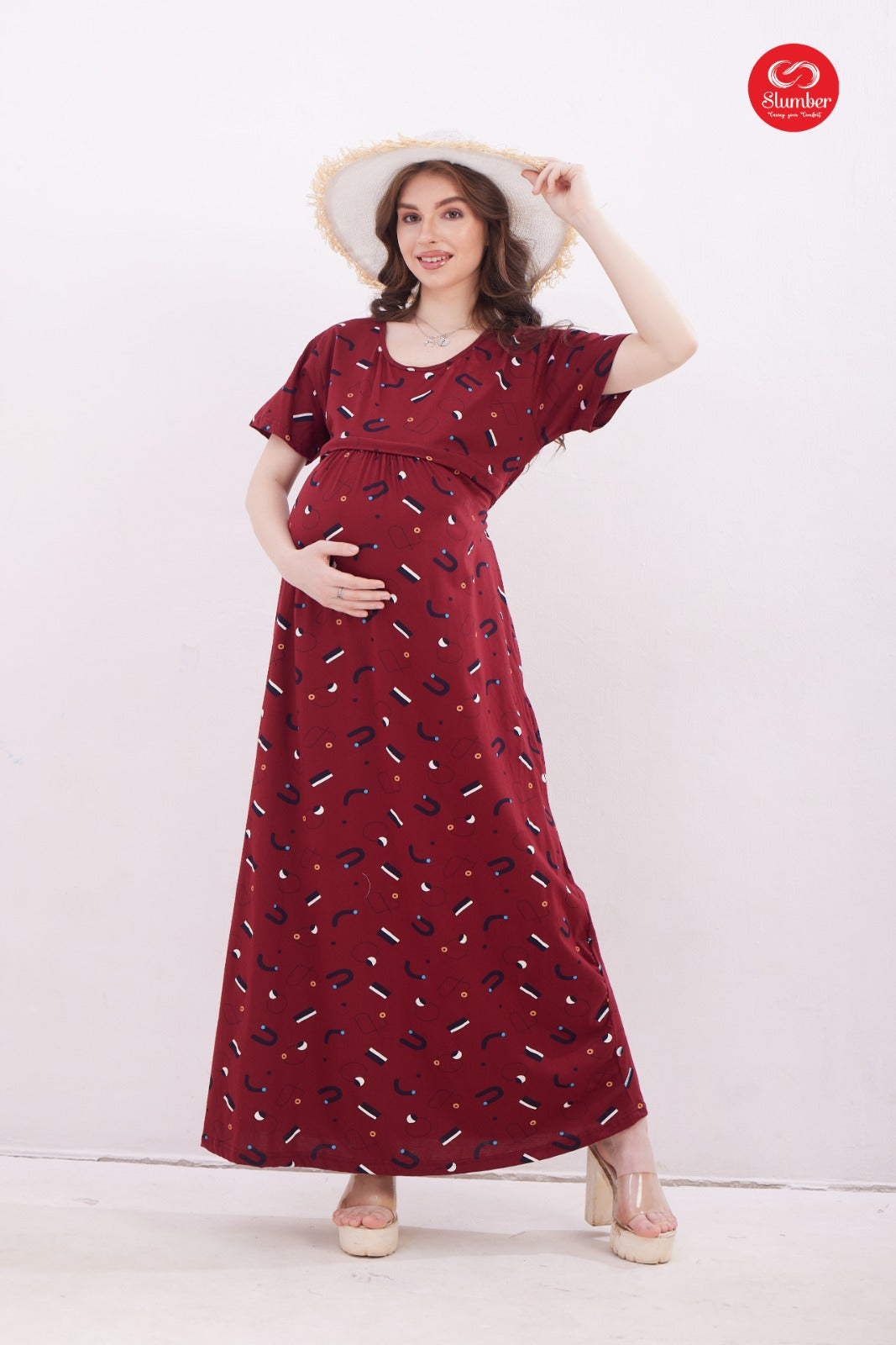 New Colours Gm009 Slumber Cotton Feeding Night Gown Supplier India