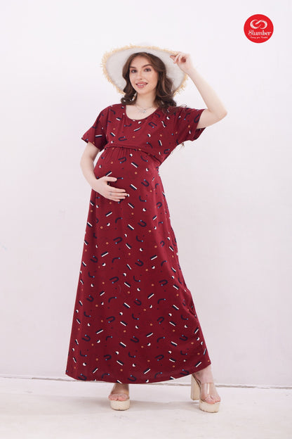 New Colours Gm009 Slumber Cotton Feeding Night Gown Supplier India