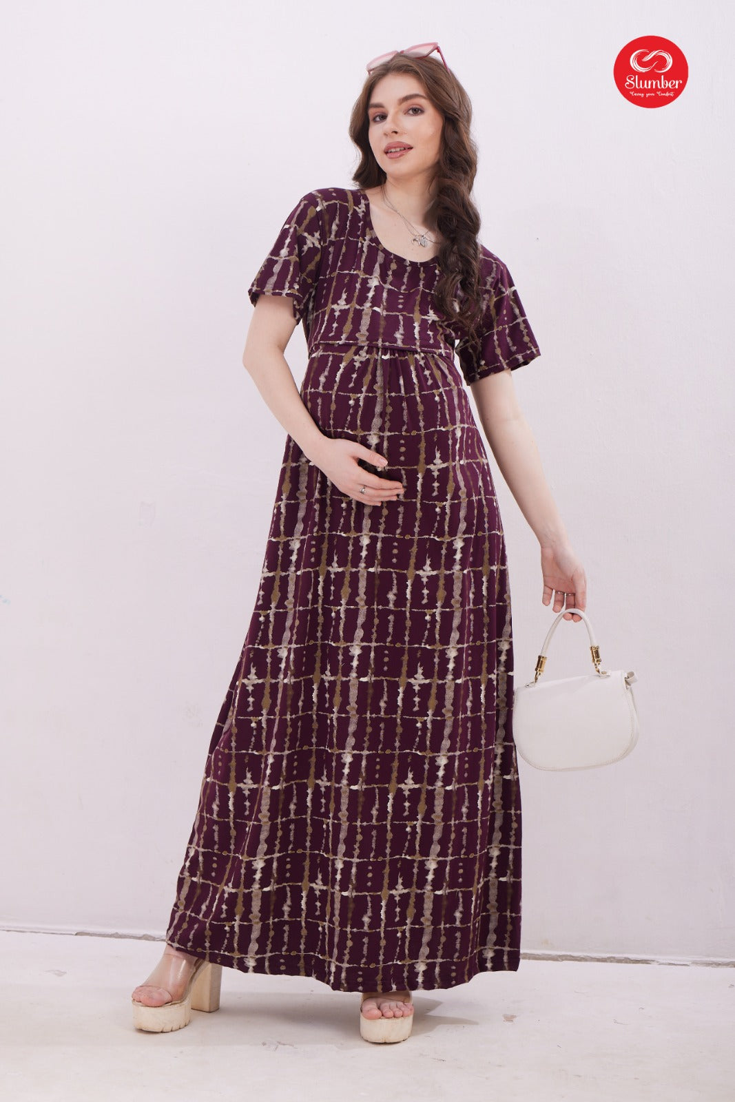 New Colours Gm009 Slumber Cotton Feeding Night Gown Supplier India