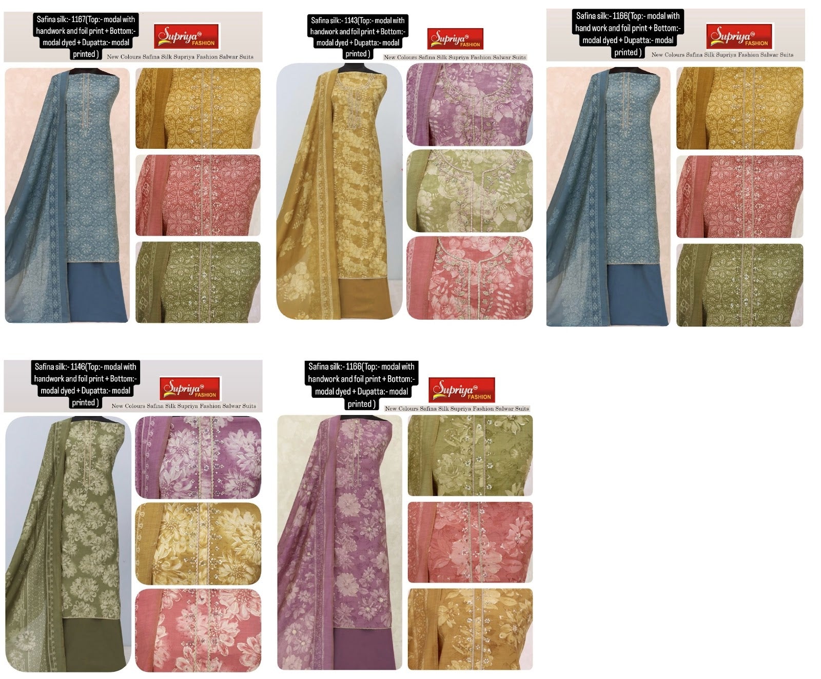 New Colours Safina Silk Supriya Fashion Modal Silk Salwar Suits Exporter India