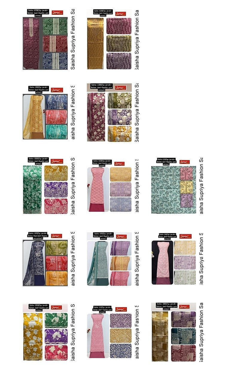 New Colours Saisha Supriya Fashion Jam Silk Salwar Suits Wholesale Price