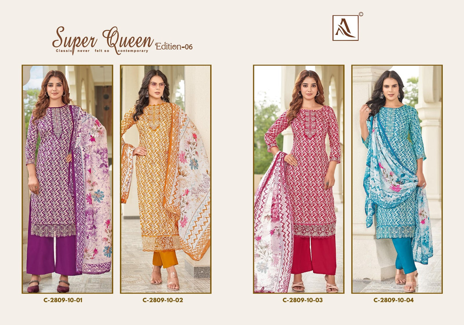 New Colours Super Queen Edition 6 Alok Zam Karachi Salwar Suits Wholesale