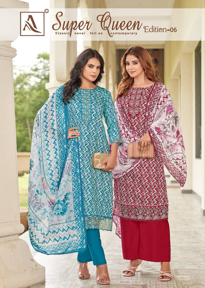 New Colours Super Queen Edition 6 Alok Zam Karachi Salwar Suits Wholesale