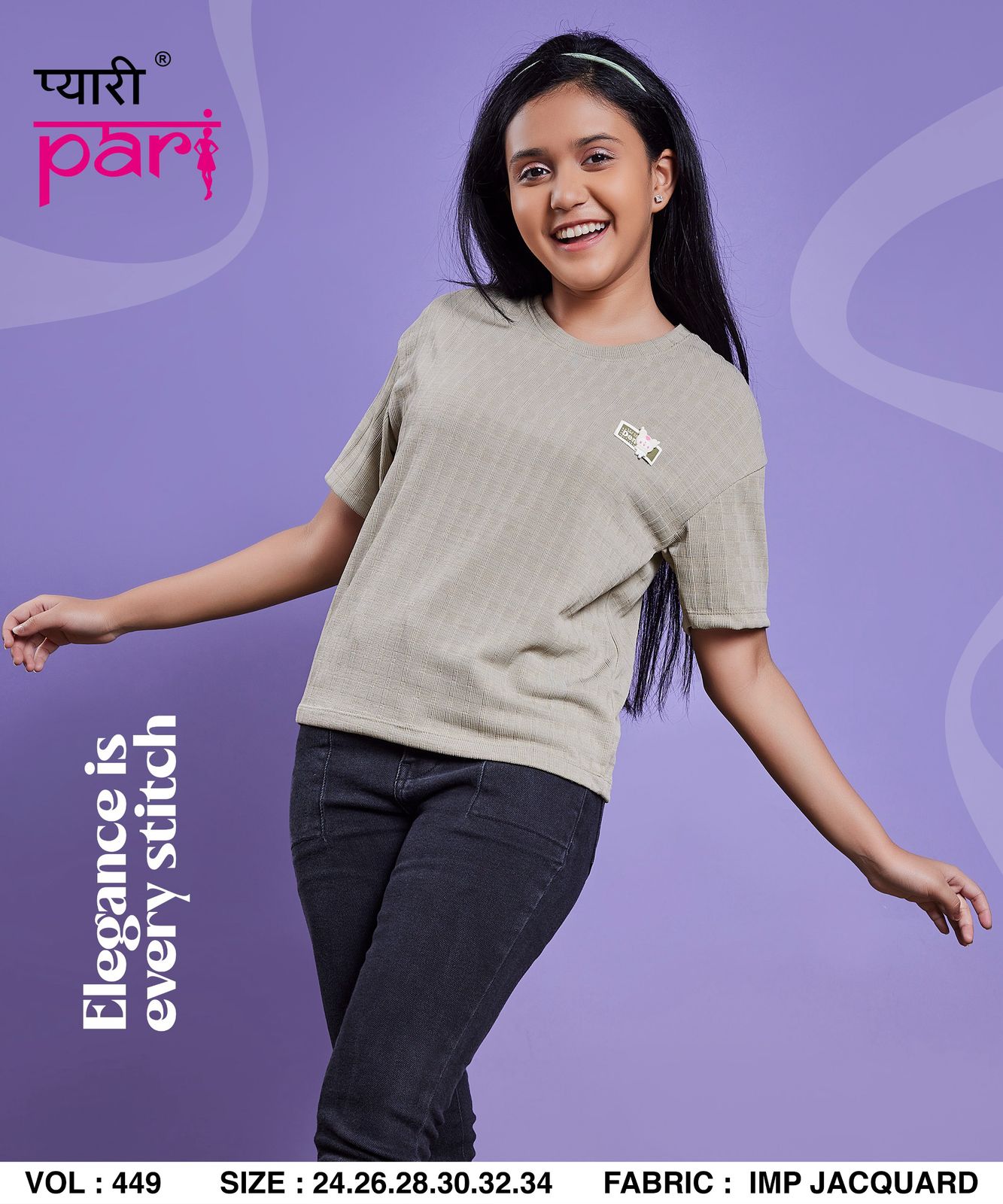 New Colours Vol 449 Pyari Pari Knit Girls Tshirt Supplier Ahmedabad