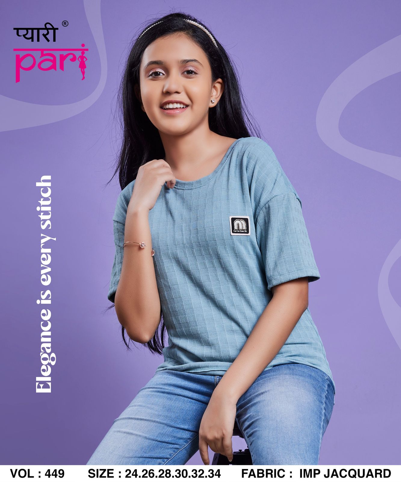 New Colours Vol 449 Pyari Pari Knit Girls Tshirt Supplier Ahmedabad