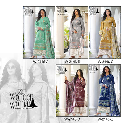 New Colours W-2146 The Wonder Woman Armani Satin Readymade Plazzo Style Suits Supplier India