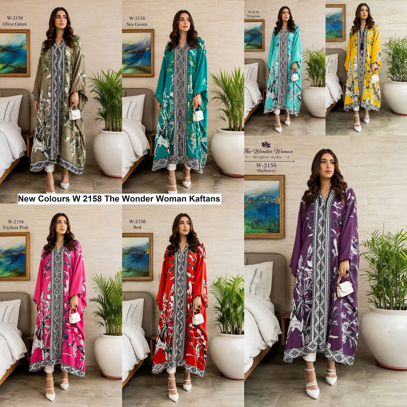New Colours W 2158 The Wonder Woman Imported Kaftans Wholesaler