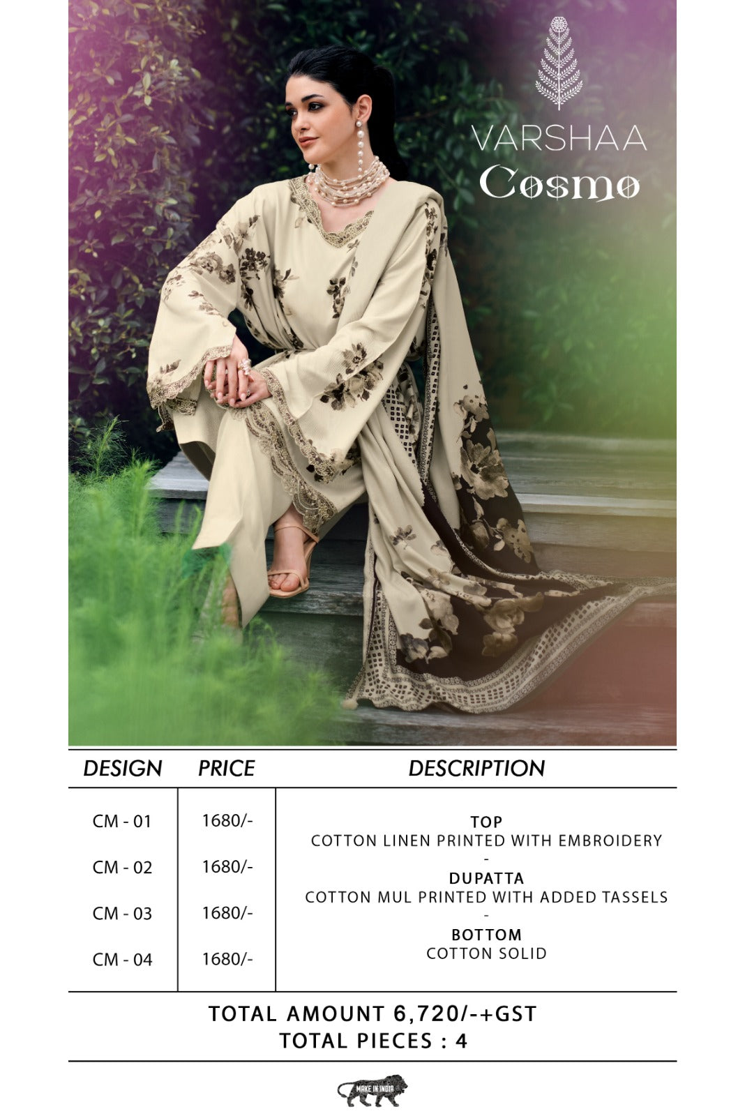 New Cosmo Varshaa Cotton Linen Pant Style Suits Wholesaler Gujarat