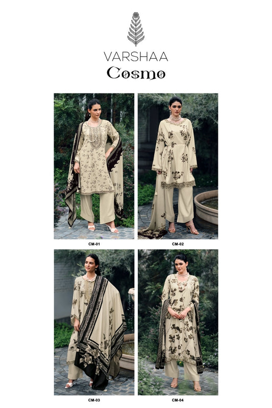 New Cosmo Varshaa Cotton Linen Pant Style Suits Wholesaler Gujarat