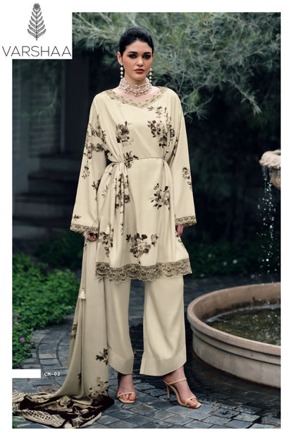 New Cosmo Varshaa Cotton Linen Pant Style Suits Wholesaler Gujarat