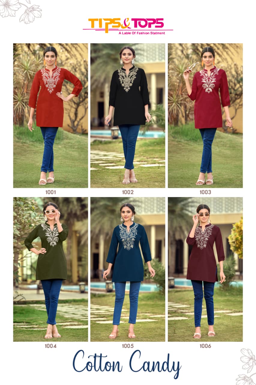 New Cotton Candy Tips Tops Cotton Short Kurtis Manufacturer