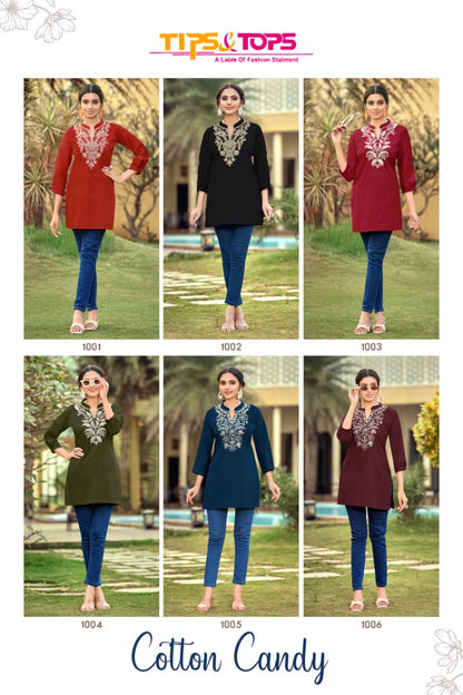 New Cotton Candy Tips Tops Cotton Short Kurtis Manufacturer