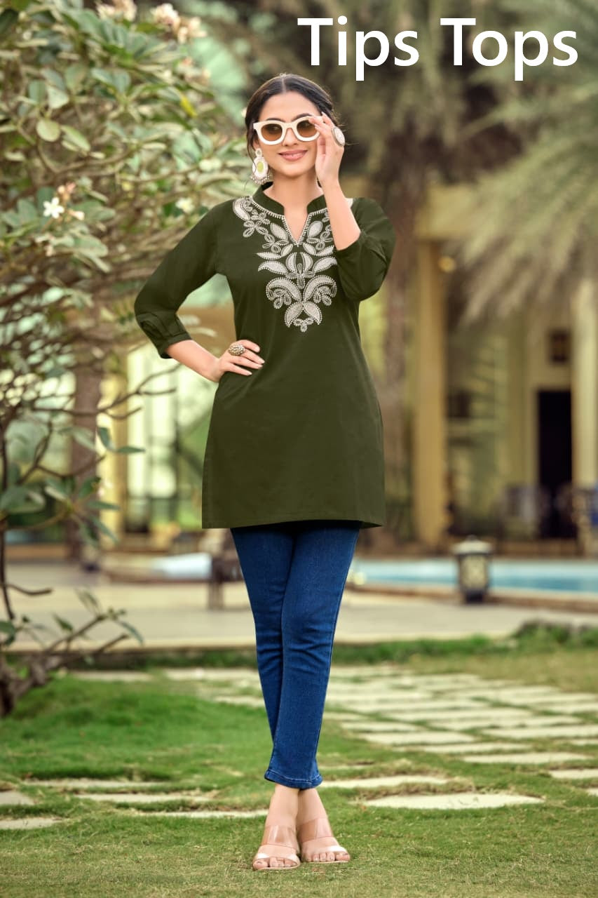 New Cotton Candy Tips Tops Cotton Short Kurtis Manufacturer