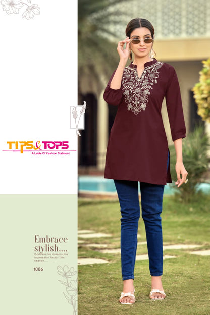 New Cotton Candy Tips Tops Cotton Short Kurtis Manufacturer