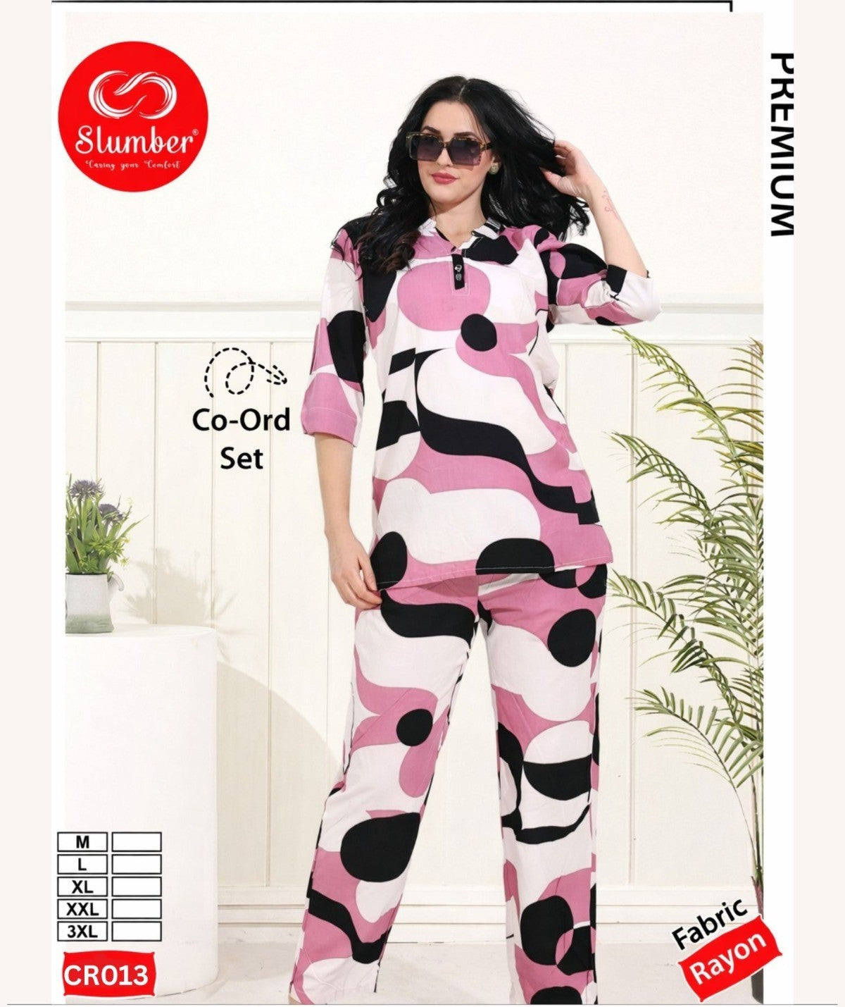 New Cr013 Slumber Rayon Co Ord Set Exporter Ahmedabad