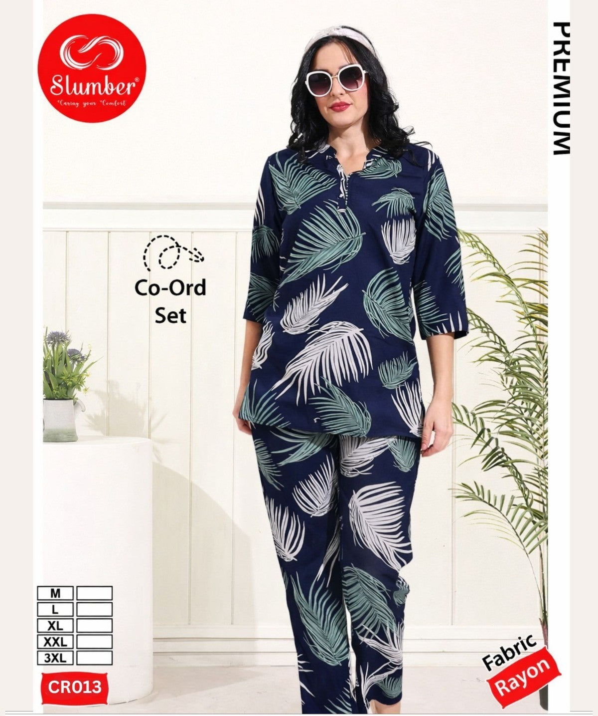 New Cr013 Slumber Rayon Co Ord Set Exporter Ahmedabad