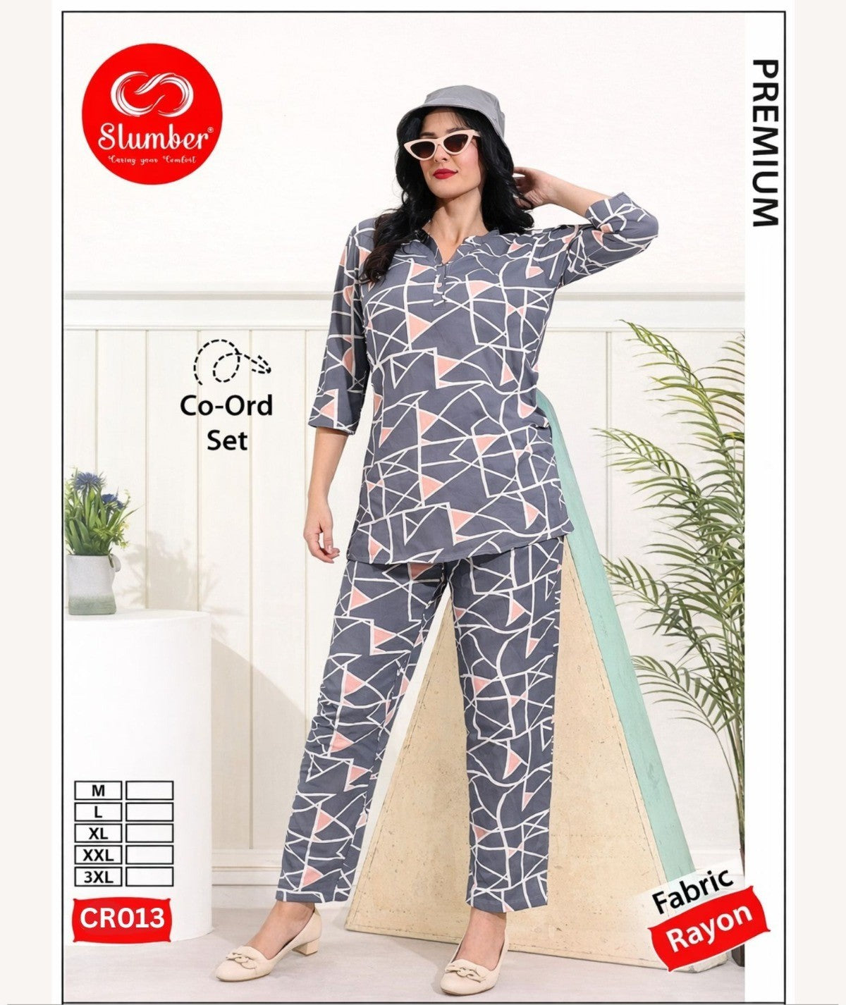 New Cr013 Slumber Rayon Co Ord Set Exporter Ahmedabad
