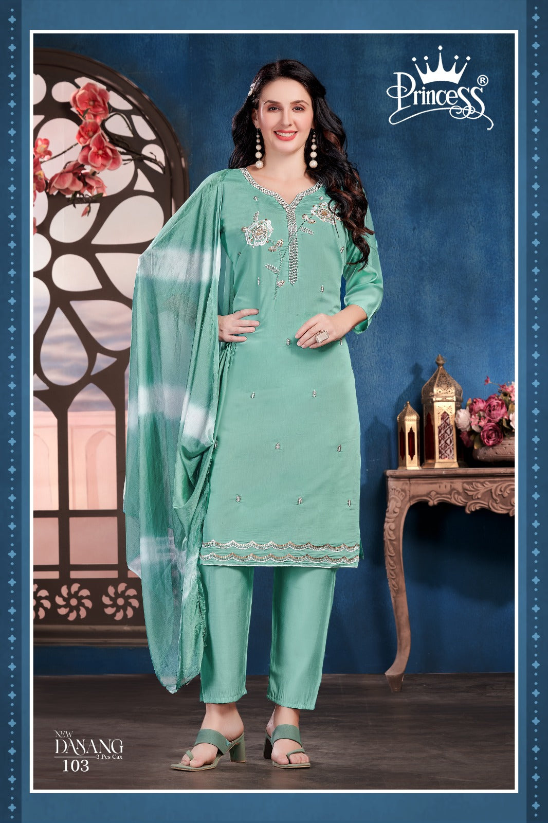 New Danang Princess Creation Roman Readymade Pant Style Suits Manufacturer Ahmedabad