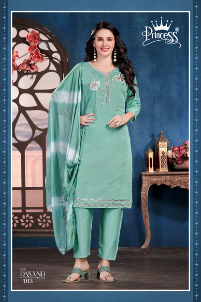 New Danang Princess Creation Roman Readymade Pant Style Suits Manufacturer Ahmedabad