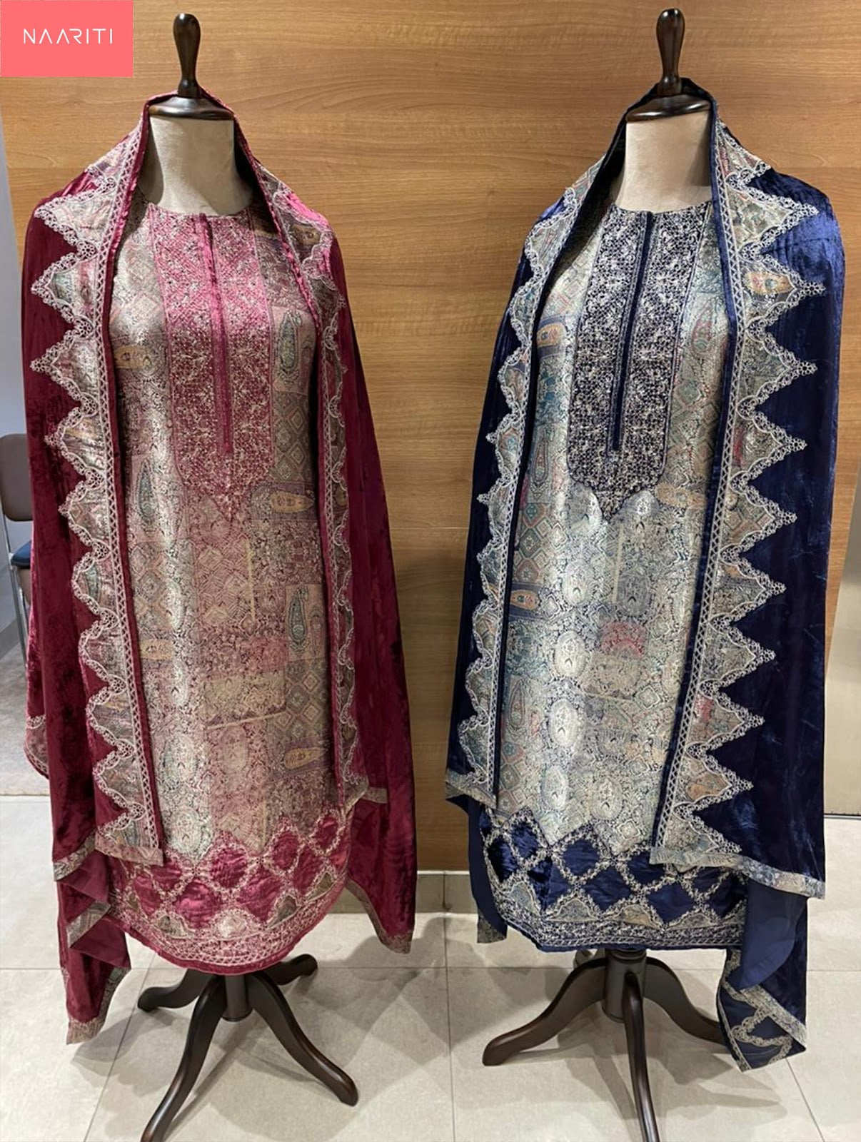 New Delsa Naariti Silk Velvet Suits Wholesale