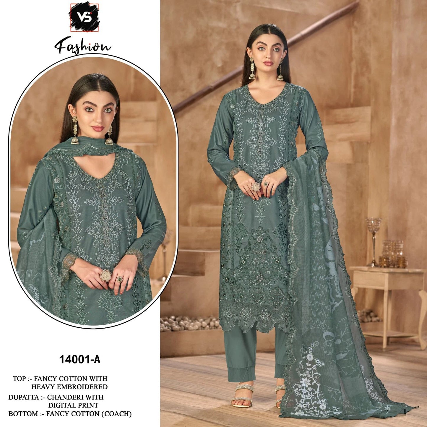 New Design 14001 Vs Fashion Cotton Pakistani Readymade Suits Manufacturer India