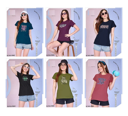 New Design 5002 Vp Biowash Women Tshirt Wholesaler Ahmedabad
