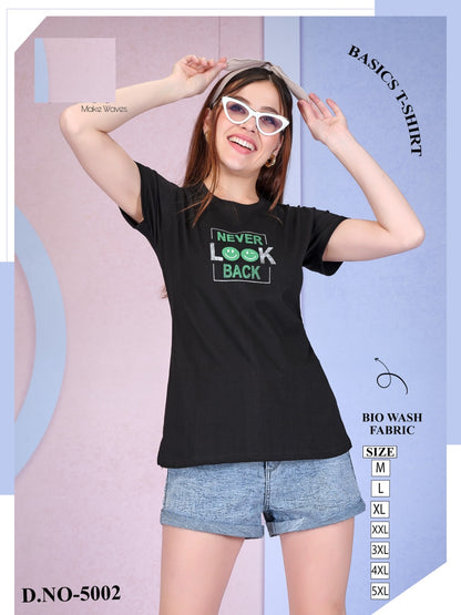 New Design 5002 Vp Biowash Women Tshirt Wholesaler Ahmedabad