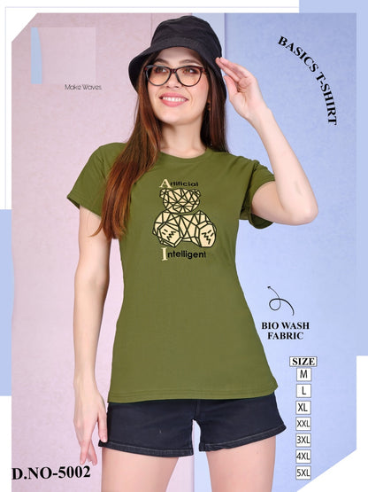 New Design 5002 Vp Biowash Women Tshirt Wholesaler Ahmedabad