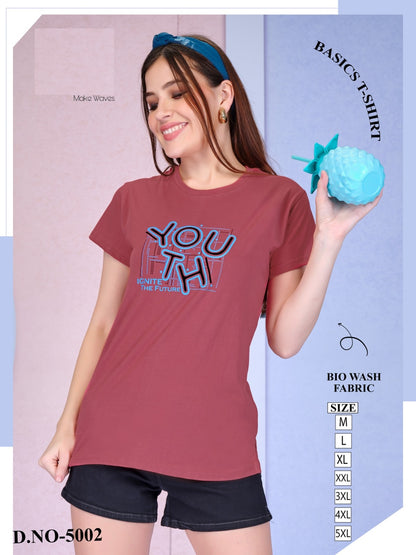 New Design 5002 Vp Biowash Women Tshirt Wholesaler Ahmedabad