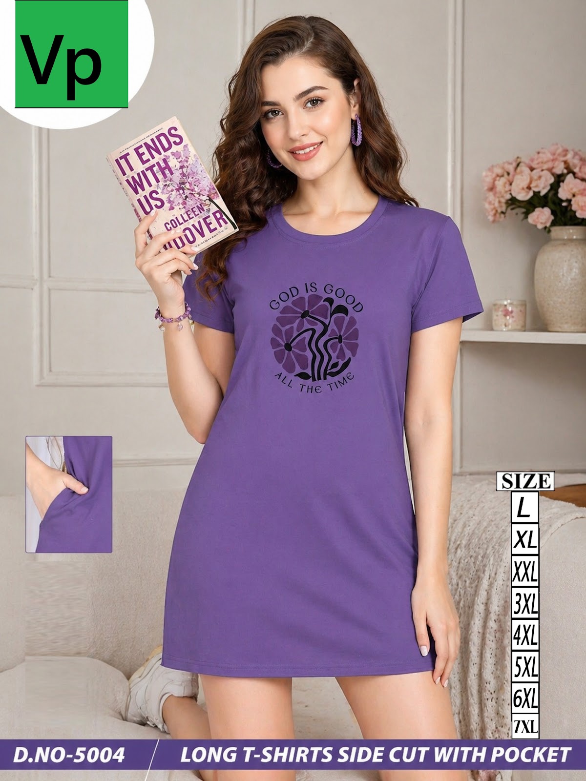New Design 5004 Vp Hosiery Women Long Tshirt Exporter Ahmedabad