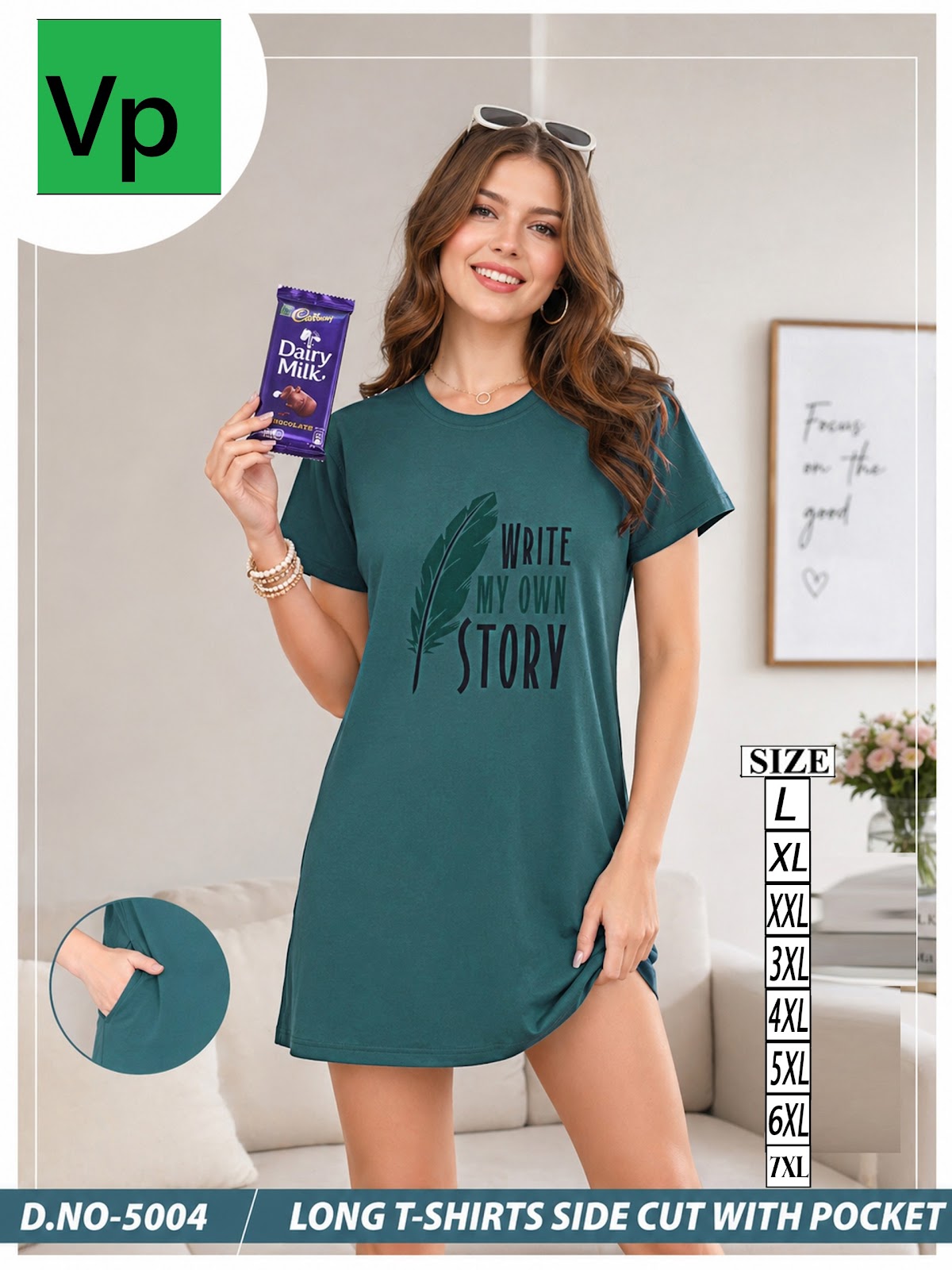 New Design 5004 Vp Hosiery Women Long Tshirt Exporter Ahmedabad