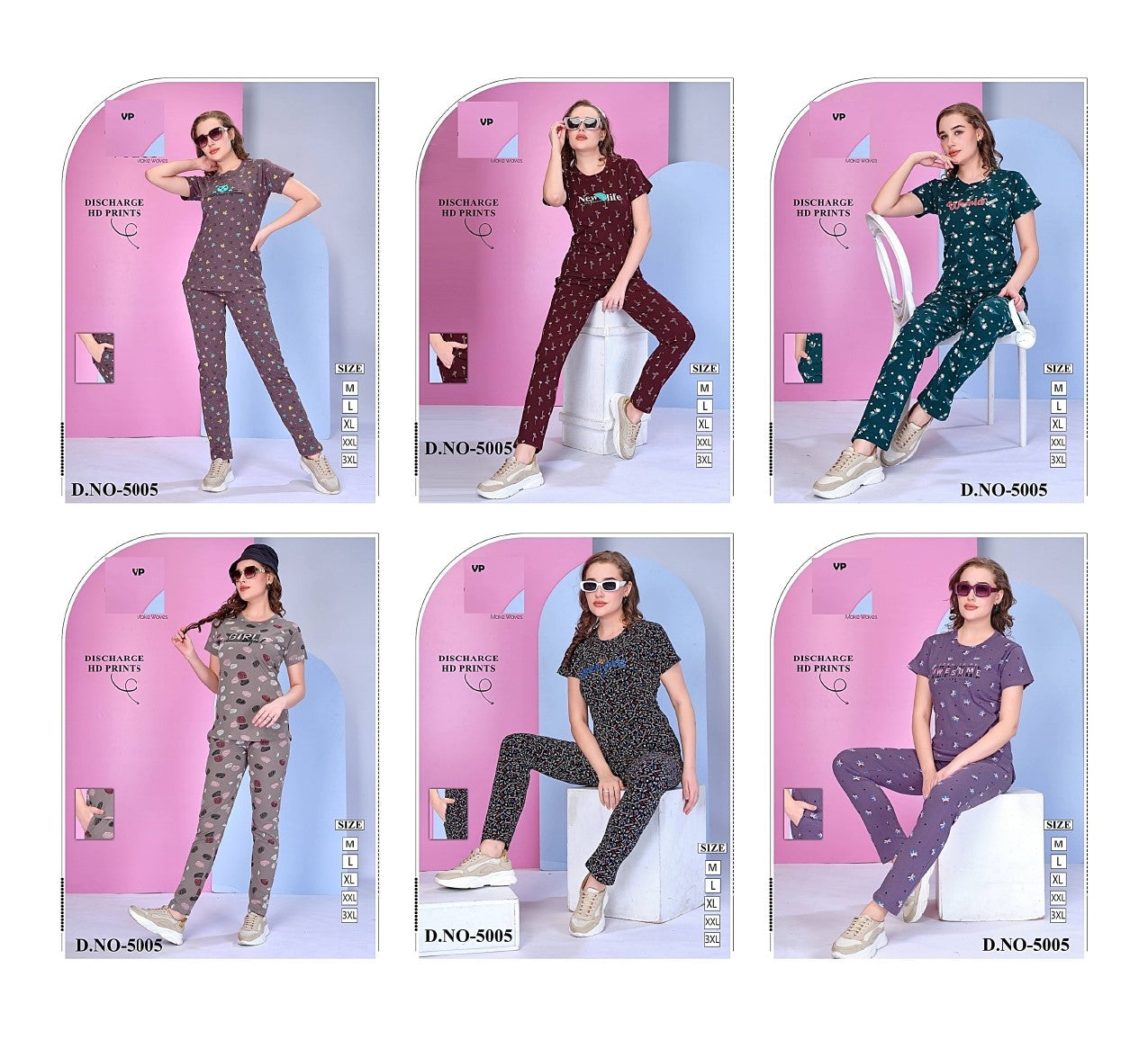 New Design 5005 Vp Pyjama Night Suits Wholesaler Ahmedabad