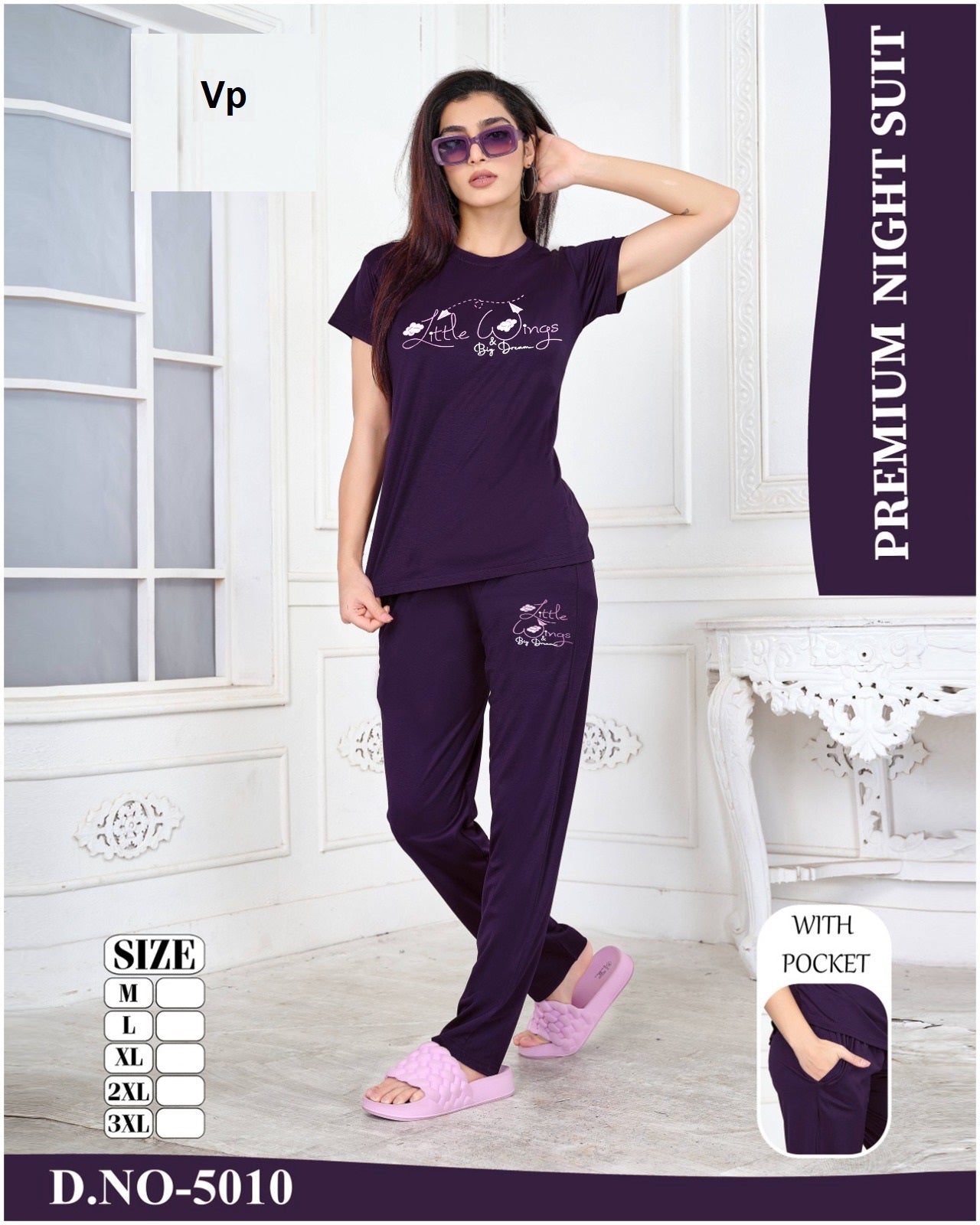 New Design 5010 Vp Tencil Pyjama Night Suits Wholesale Rate