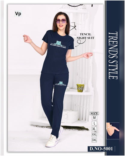 New Design 5010 Vp Tencil Pyjama Night Suits Wholesale Rate