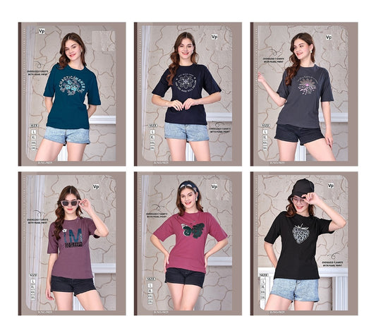 New Design 5025 Vp Hosiery Women Oversized Tshirt Manufacturer Ahmedabad