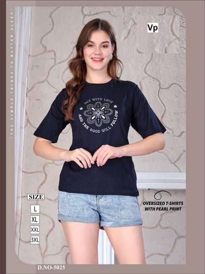New Design 5025 Vp Hosiery Women Oversized Tshirt Manufacturer Ahmedabad