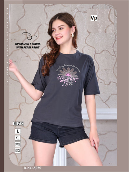 New Design 5025 Vp Hosiery Women Oversized Tshirt Manufacturer Ahmedabad