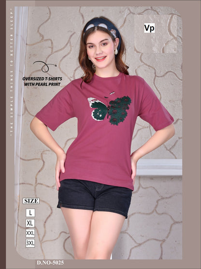 New Design 5025 Vp Hosiery Women Oversized Tshirt Manufacturer Ahmedabad